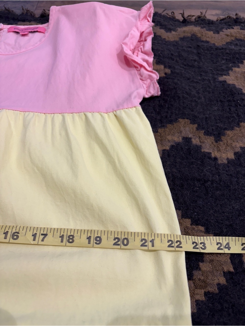 Southern Pastel Colorblock Tiered Mini Dress - Ruffle Sleeve Preppy S - Picture 10 of 12